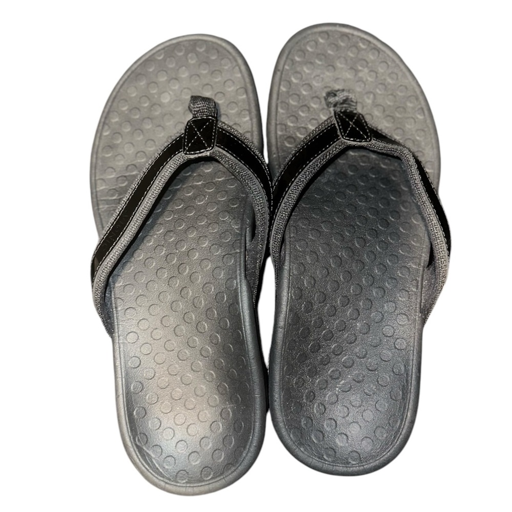 Vionic Tide II - Women's Leather Orthotic Sandals - Orthaheel Black - Size 7
